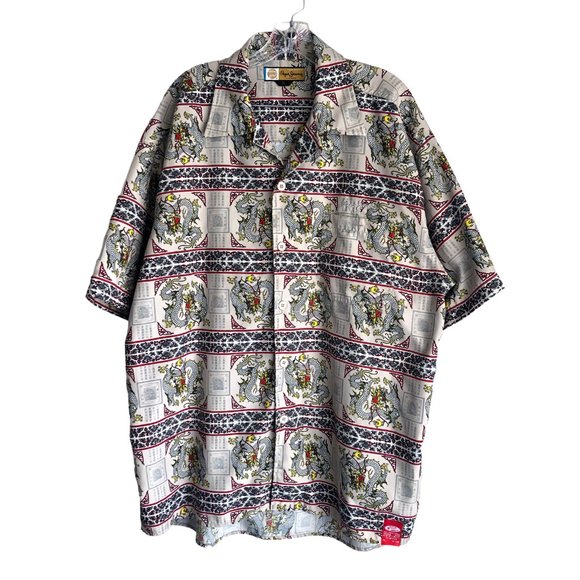 Pepe Jeans Other - Vintage Pepe Jeans Men's Dragon Graphic Shirt XL Eastern Theme Short Sleeve